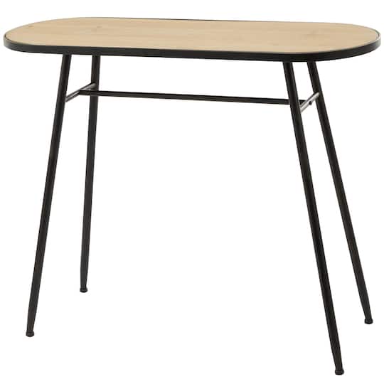 30" Brown Metal Industrial Console Table